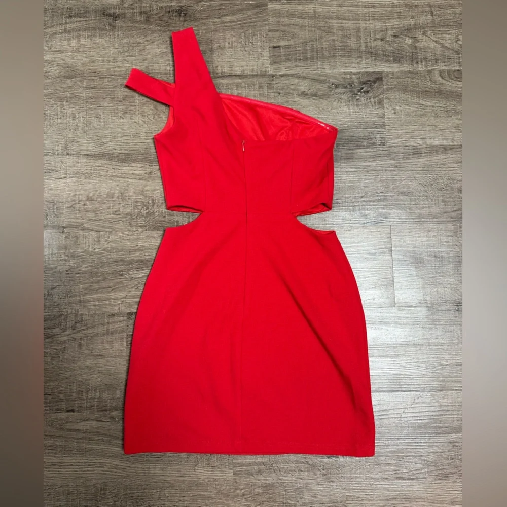 Lulu's Vibrant Red One-Shoulder Dress - Picture 2 of 5